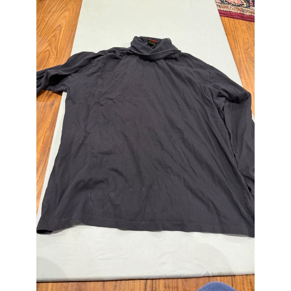 Vintage Mens Cross Creek Turtleneck Shirt Size L Black Made in USA